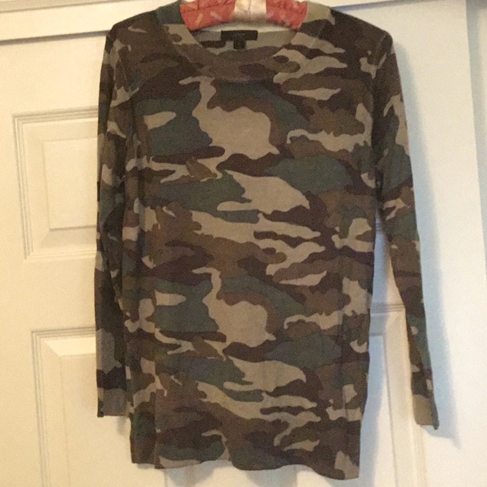 J Crew Camo sweater NWOT
